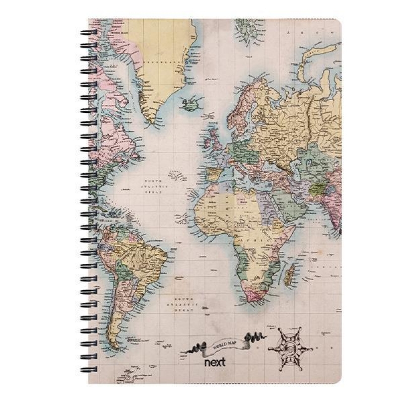 Next trends world map II τετράδιο σπιράλ 3 θέματα 105 φύλλα 21x29εκ.