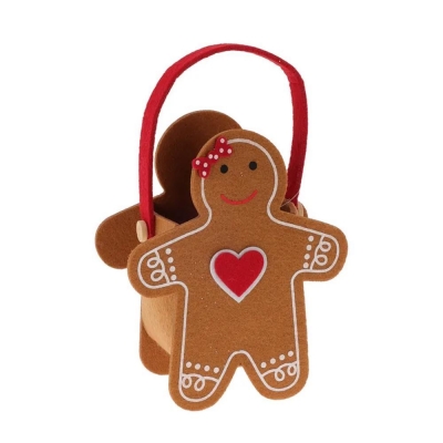 Καλαθάκι τσόχινο gingerbread Υ20x16,5x8,5εκ. Σχέδιο 2 Καλαθάκι τσόχινο gingerbread Υ20x16,5x8,5εκ. Σχέδιο 2