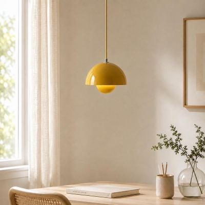 Φωτιστικό οροφής κρεμαστό Nextdeco μεταλλικό και ακρυλικό κίτρινο Φ23εκ.