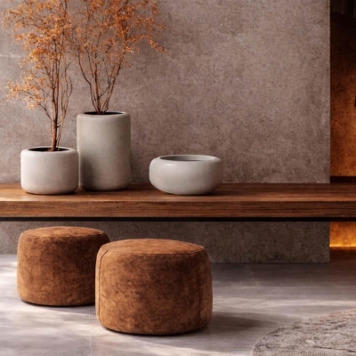 Γλάστρα - κασπώ Ulpho μπολ μπεζ Y22xΦ48εκ.