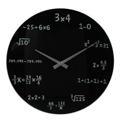 Ρολόι τοίχου γυάλινο μαύρο "mathematic" Ø35εκ. Ρολόι τοίχου γυάλινο μαύρο "mathematic" Ø35εκ.