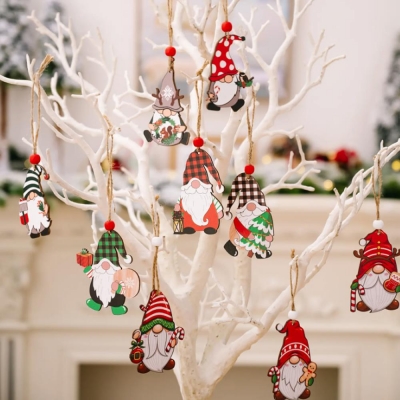 Χριστουγεννιάτικα στολίδια δέντρου Άγιος Βασίλης 1 σετ 12 τεμαχίων 6,5x5εκ.