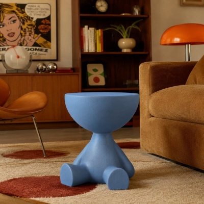Βοηθητικό τραπεζάκι / κομοδίνο Nextdeco PE μπλε Υ41,5x36,5εκ.