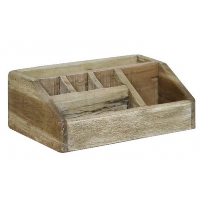 Μολυβοθήκη γραφείου Nextdeco Tribeca από ξύλο mahoni 27x17x10εκ.