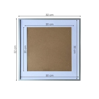 Κορνίζα τοίχου μεταλλική ασημί με ακρυλικό τζάμι 30x30εκ.