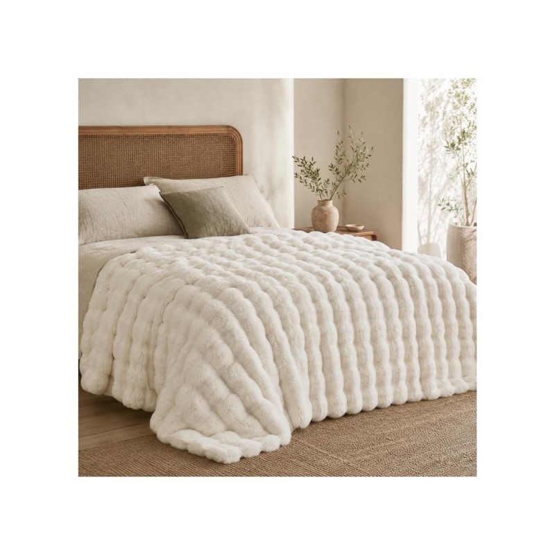 Κουβέρτα faux fur λευκό 160x200εκ. Κουβέρτα faux fur λευκό 160x200εκ.