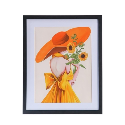 Κορνίζα τοίχου ξύλινη μαύρη με ακρυλικό τζάμι Υ50x70εκ.