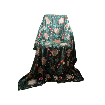 Xριστουγεννιάτικη κουβέρτα fleece, πράσινη μονή 150x200εκ. Xριστουγεννιάτικη κουβέρτα fleece, πράσινη μονή 150x200εκ.