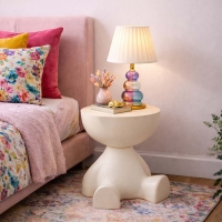 Τραπέζι- κομοδίνο με αποθηκευτικό χώρο Nextdeco πλαστικό λευκό Υ38xØ36εκ.