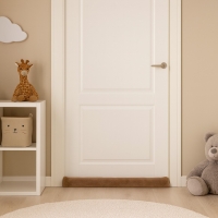 Στοπ αέρα γούνινη υφή καφέ 90x12εκ.