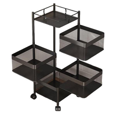Τρόλεϊ αποθήκευσης μαύρο με 4 θέσεις - 1 ράφι Υ78,5x27x27εκ. Τρόλεϊ αποθήκευσης μαύρο με 4 θέσεις - 1 ράφι Υ78,5x27x27εκ.