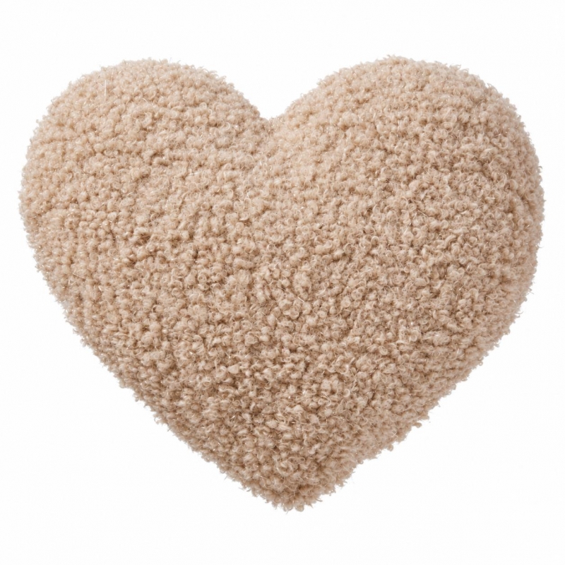 Μαξιλάρι καρδιά teddy μπεζ 35x33εκ.