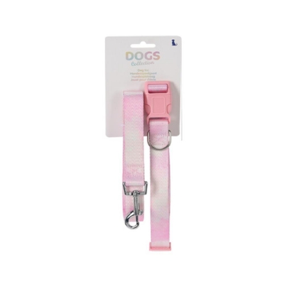 Λουράκι σκύλου ροζ με κολλάρο large 48-70x2,5εκ.