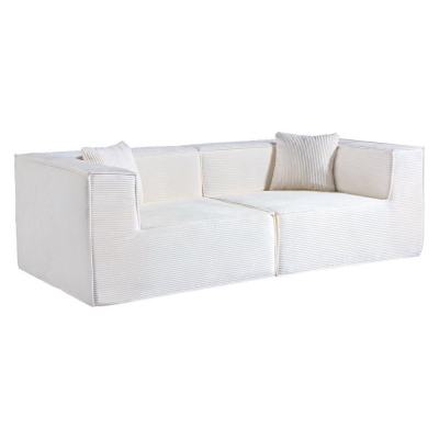 Compressed Nextdeco καναπές διθέσιος κοτλέ ιβουάρ Υ63x208x101εκ. Compressed Nextdeco καναπές διθέσιος κοτλέ ιβουάρ Υ63x208x101εκ.