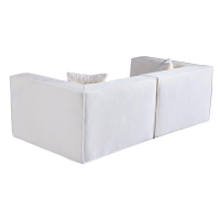 Compressed Nextdeco καναπές διθέσιος κοτλέ ιβουάρ Υ63x208x101εκ.