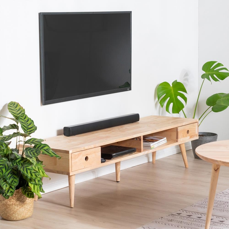 Έπιπλο τηλεόρασης Nextdeco Natural μασίφ ξύλο Υ36,5x150x40εκ.