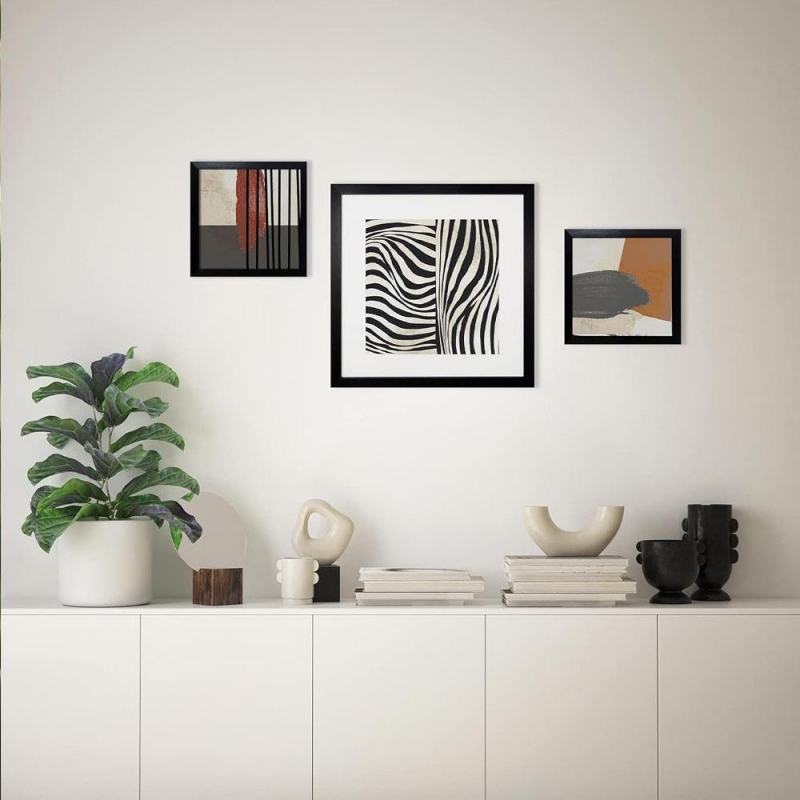 Κορνίζα τοίχου ξύλινη μαύρη με ακρυλικό τζάμι 40x40εκ.