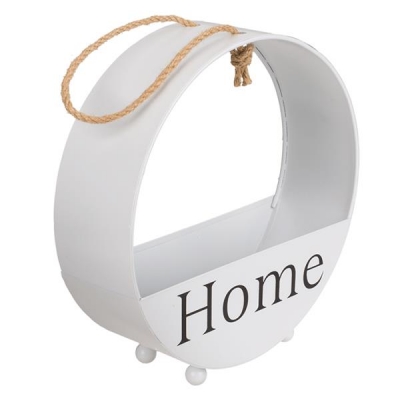 Κασπώ μεταλλικό στρογγυλό HOME λευκό 21,8x8,2x22,4εκ. Κασπώ μεταλλικό στρογγυλό HOME λευκό 21,8x8,2x22,4εκ.