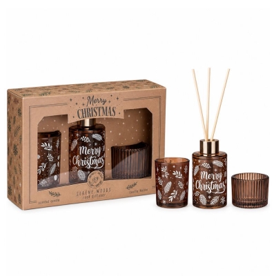 Σετ αρωματικό χώρου diffuser Serenere Woods 60ml. με κηροπήγιο Σετ αρωματικό χώρου diffuser Serenere Woods 60ml. με κηροπήγιο