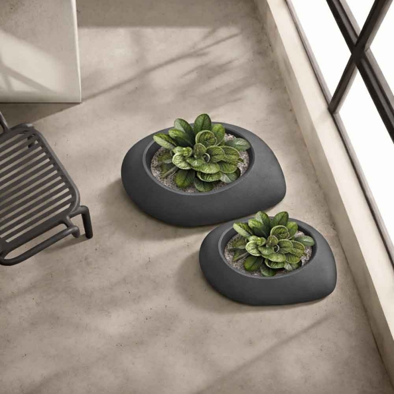 Γλάστρα - κασπώ Yeke γκρι Υ25x55x40εκ.