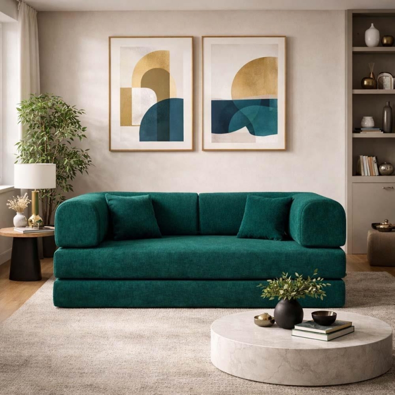 Compressed Nextdeco καναπές-κρεβάτι πράσινος 200x100x75εκ. Compressed Nextdeco καναπές-κρεβάτι πράσινος 200x100x75εκ.