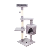 Γατόδεντρο - Ονυχοδρόμιο με φωλιά - πλατφόρμες γκρι Υ116×40×40εκ.