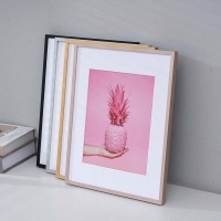 Κορνίζα τοίχου μεταλλική ροζ-χρυσή με ακρυλικό τζάμι 30x21εκ.