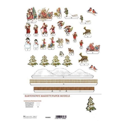 Μοντέλα με κοπτικά από χαρτί 250γρ. "Χριστουγεννιάτικες φιγούρες" 21x29.7εκ. (PM-0001)