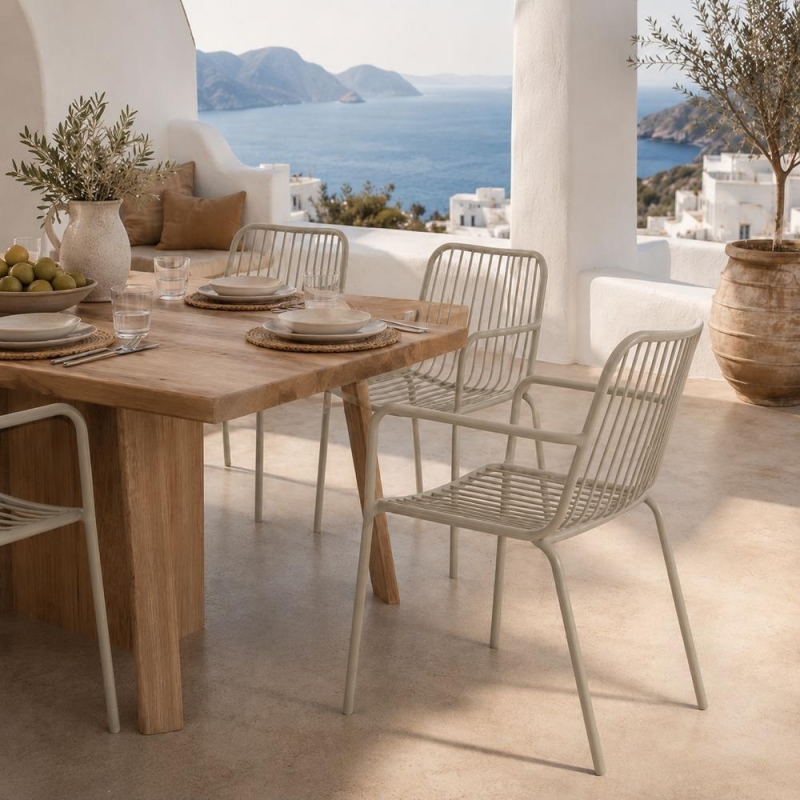 Καρέκλα μεταλλική Nextdeco γκρι ανοιχτό 57x57xΥ79εκ. Καρέκλα μεταλλική Nextdeco γκρι ανοιχτό 57x57xΥ79εκ.