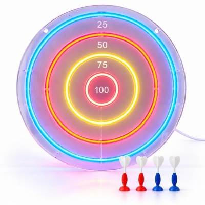 Φωτιζόμενος στόχος LED Neon πολύχρωμος 45x45εκ.