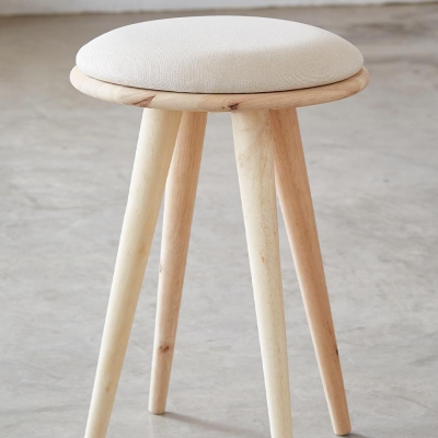 Σκαμπό Nextdeco Natural μασίφ ξύλο Υ51,5xØ34,5εκ.