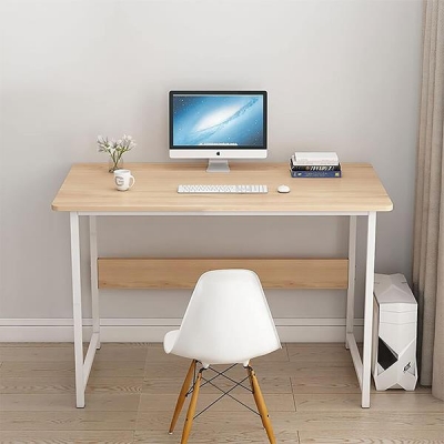 Γραφείο με λευκό μεταλλικό σκελετό και ξύλινη επιφάνεια 120x45xΥ73εκ. Γραφείο με λευκό μεταλλικό σκελετό και ξύλινη επιφάνεια 120x45xΥ73εκ.