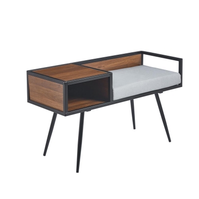 Έπιπλο εισόδου μεταλλικό Nextdeco επιφάνεια MDF σκούρο καφέ Υ58x110x40εκ, Έπιπλο εισόδου μεταλλικό Nextdeco επιφάνεια MDF σκούρο καφέ Υ58x110x40εκ,