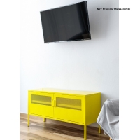 Έπιπλο τηλεόρασης μεταλλικό Nextdeco με ανοιγόμενες πόρτες κίτρινο Υ60x118x40εκ. Έπιπλο τηλεόρασης μεταλλικό Nextdeco με ανοιγόμενες πόρτες κίτρινο Υ60x118x40εκ.