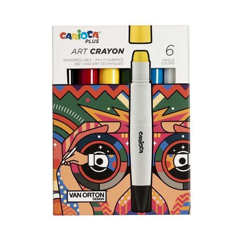 Carioca plus art crayon 6 χρώματα υψηλής κάλυψης