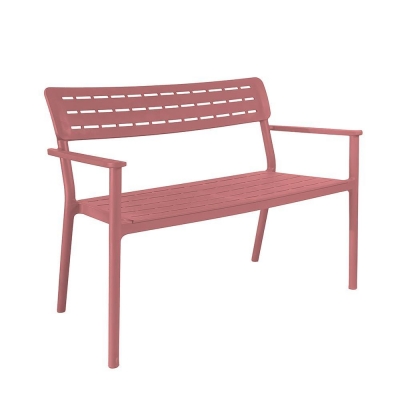 Παγκάκι πλαστικό Nextdeco κόκκινο PP UV protection Υ83×116,8×60εκ.