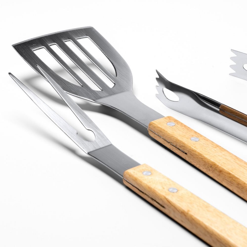 Σετ Μπάρμπεκιου 3 τμχ με Ξύλινες Λαβές - Θήκη 14x49x5εκ. Σετ Μπάρμπεκιου 3 τμχ με Ξύλινες Λαβές - Θήκη 14x49x5εκ.