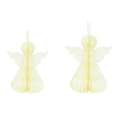 Χριστουγεννιάτικα στολίδια "Αγγελάκια" χάρτινα σετ 2 τμχ 10 - 12εκ.