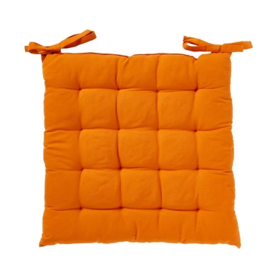 Μαξιλάρι καρέκλας τετράγωνο με δεσίματα πορτοκαλί 40×40εκ.