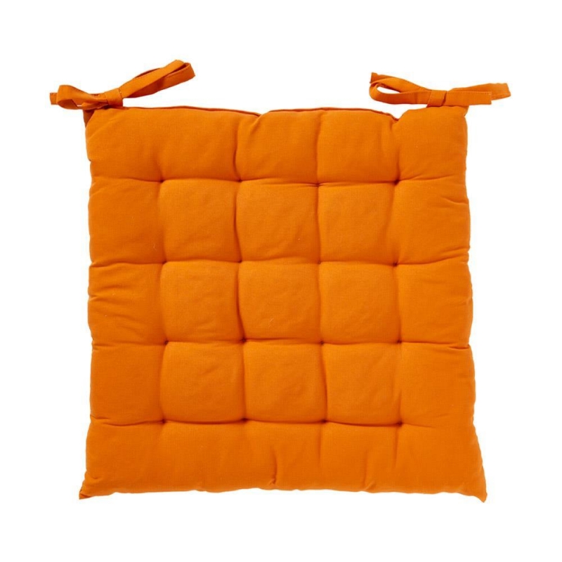 Μαξιλάρι καρέκλας τετράγωνο με δεσίματα πορτοκαλί 40×40εκ.