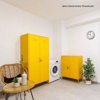 Ντουλάπα μεταλλική Nextdeco δίφυλλη κίτρινη Υ170x76x50εκ.