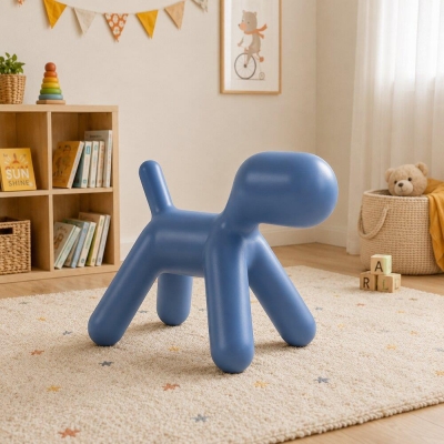 Παιδικό σκαμπό Nextdeco PE σχέδιο σκύλος μπλε 68x42xΥ53,5εκ.