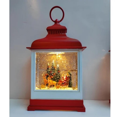 Χριστουγεννιάτικo φωτιζόμενο φανάρι με χιόνι και μουσική, Υ27x16,5x7,5εκ. Χριστουγεννιάτικo φωτιζόμενο φανάρι με χιόνι και μουσική, Υ27x16,5x7,5εκ.