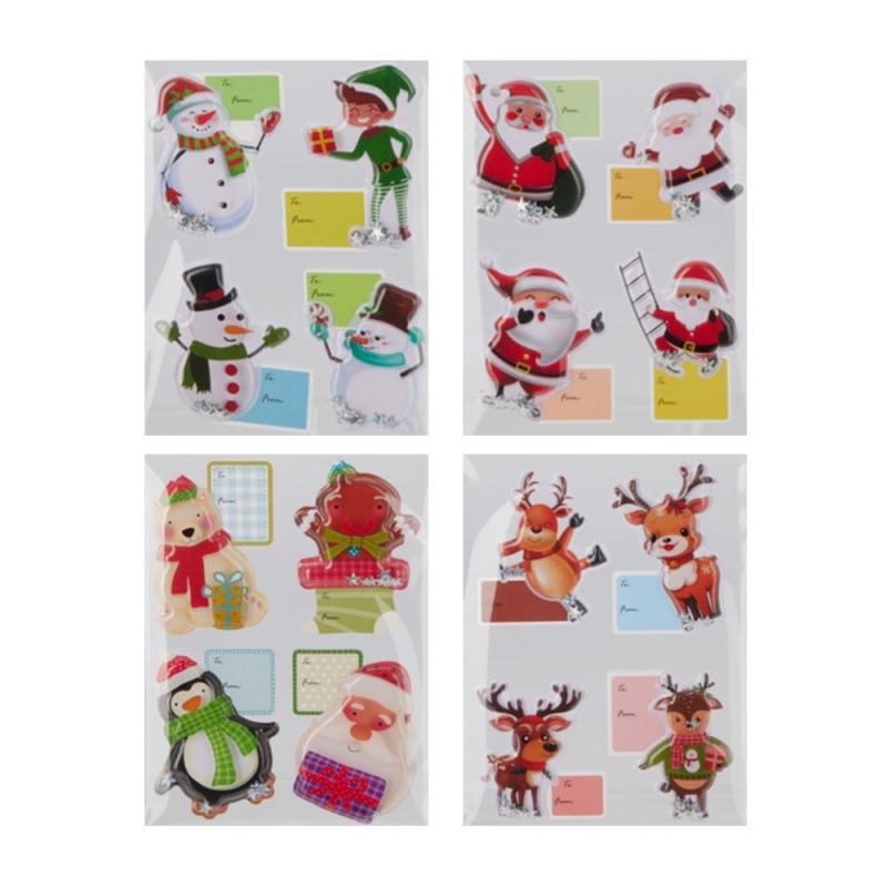 Χριστουγεννιάτικα αυτοκόλλητα 3D Holiday Friends μεγάλα Χριστουγεννιάτικα αυτοκόλλητα 3D Holiday Friends μεγάλα