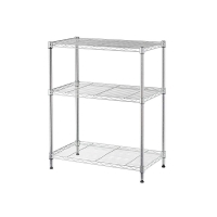 Ραφιέρα inox Nextdeco 3 επίπεδα ρυθμιζόμενη ασημί Υ80×45×30εκ.