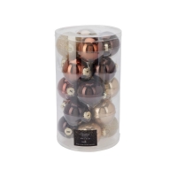 Σετ 20 χριστουγεννιάτικες γυάλινες μπάλες amber γκλίτερ Ø6εκ.