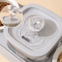 Σετ ταΐστρα - συντριβάνι νερού κατοικιδίων USB γκρι