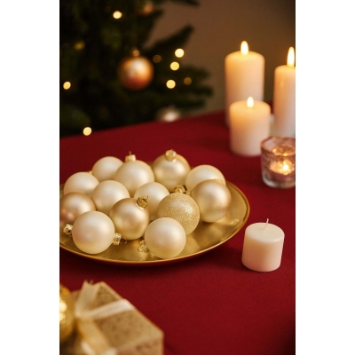 Σετ 20 χριστουγεννιάτικες γυάλινες μπάλες σαμπανιζέ Ø6εκ.