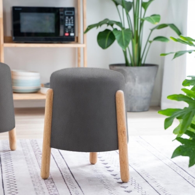 Σκαμπό Nextdeco Natural γκρι Υ46,5x38x37,5εκ.