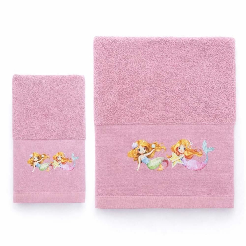 Σετ παιδικές πετσέτες Mermaids 100% βαμβάκι πεννιε 480gsm Σετ παιδικές πετσέτες Mermaids 100% βαμβάκι πεννιε 480gsm